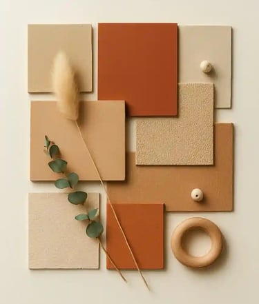 Bohemian Living Room Color Palette Ideas – Warm Terracotta, Beige, and Natural Tones