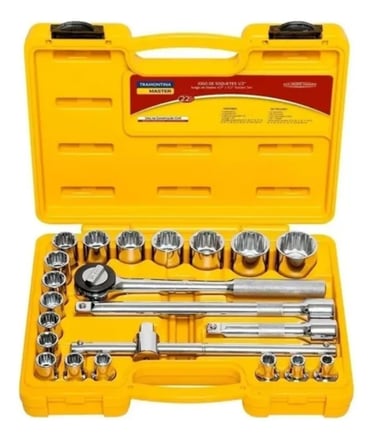 Jogo De Soquetes 1/2 Maleta Com 22 Peças Tramontina