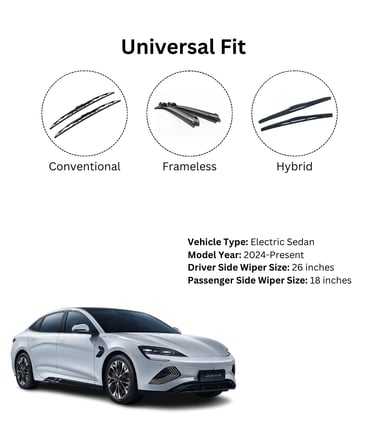 Frameless Prootto wiper blade for BYD Seal EV sedan