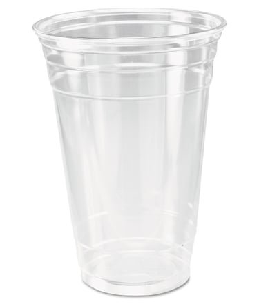 a clear plastic cup with a clear plastic cup