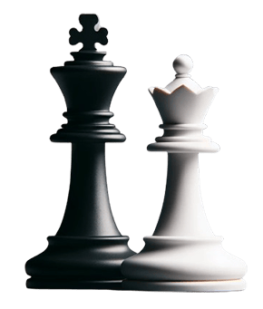 le roi et la reine au jeu d'échecs