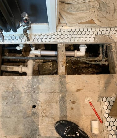 underfloor pipework replace in droitwich home by axm plumbing