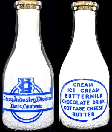U.C DavisCalifornia milk bottle from Davis California for sale.  Milk bottles for sale.