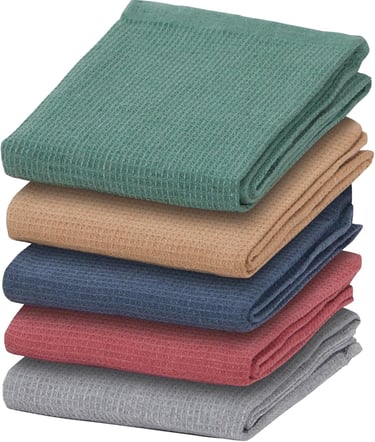 a stack of towels and towels in a stack of four