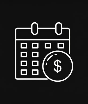 a calendar with a dollar sign signalling getting paid regularly