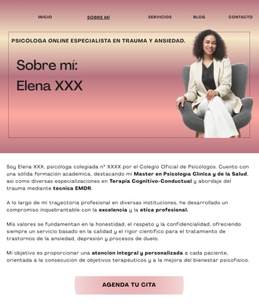 Ejemplo de redacción de web de psicología no profesional