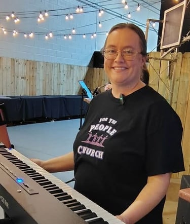 Beth playing the piano
