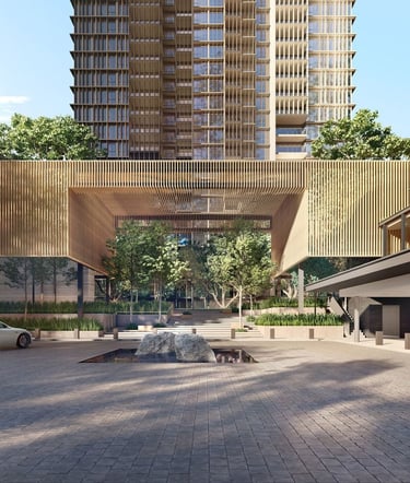 Elegant modern 24-storey residential twin towers of The Myst by CDL