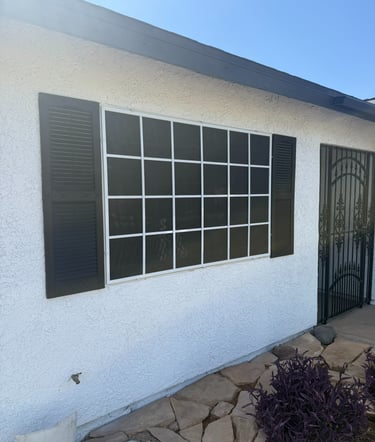 Colonial style solar window screen with 90 percent mesh.