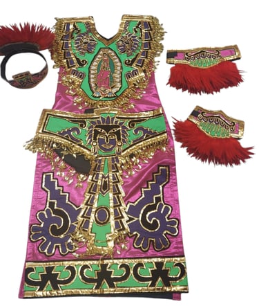 Conchero Aztec Penacho and accessories custom handmade at Tradiciones Norma Phoenix AZ
