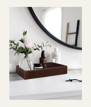 HofferRuffer Decorative Vanity Tray 10x8 Brown 