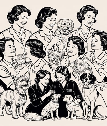 Pet owners enjoying quality time with their pets in a relaxed setting