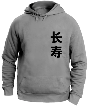 felpa con cappuccio unisex front grey lunga vita