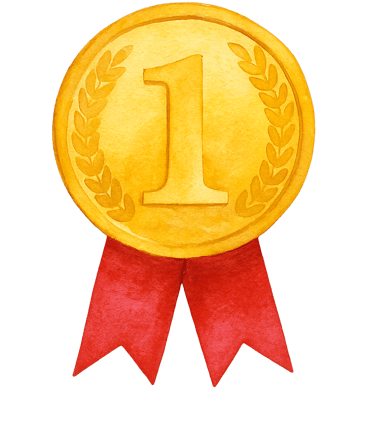 eine Goldmedaille mit einem roten Band