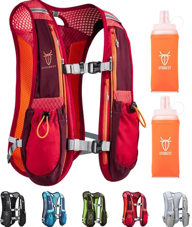 UTOBEST Running Vest, 5L Hydration Backpack Lightweight, Breathable and Sweatproof, Adjustable for T