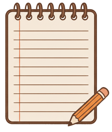 a notepad with a pencil on it