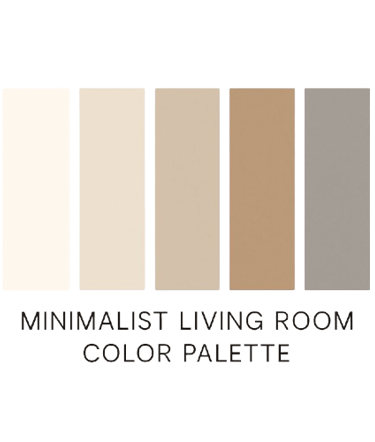 Minimalist Living Room Color Palette – Soft White, Beige, Taupe & Gray Tones for Tranquil Decor