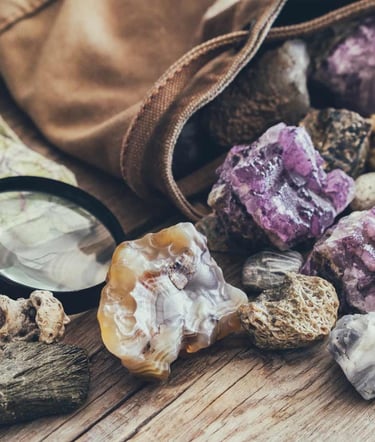 piedras preciosas de diferentes tamaños