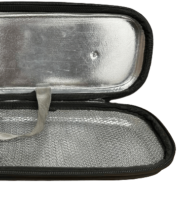 a case pouch bag with silver coating inside to keep product cool