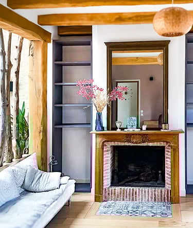 Bibliothèque sur mesure Shelfi – Vaucresson – Valchromat gris 30 mm – autour de cheminée