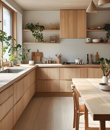 Modern çizgilere sahip mutfak tasarımı detayları