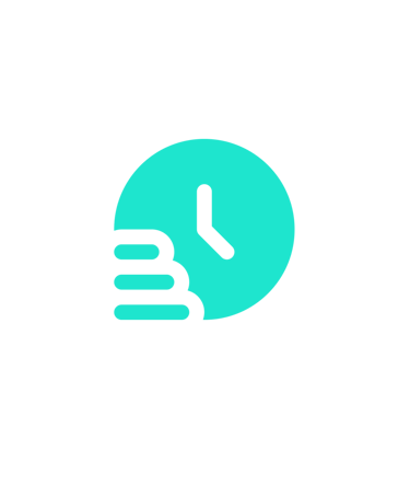 a clock icon illustrating the speed of the service
