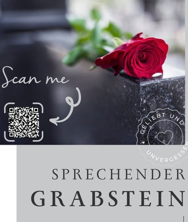 Sprechender Grabstein. QR-Code. Freie Trauerrede