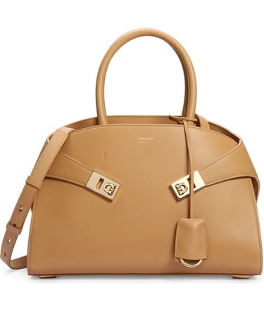 Hug Small Leather Top-Handle Bag