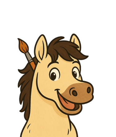 Cartoon Illustration von Pancake dem Pony