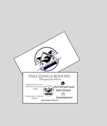 diaz zuniga roofing business card