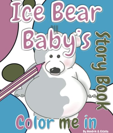 ice bear baby story colouring book