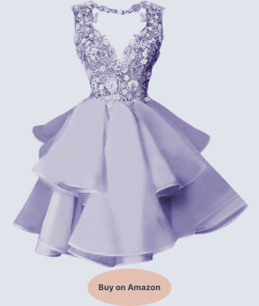 JAEDEN Homecoming Dresses Ball Gown - Lace Prom Dress for Teens Short Ruffles