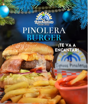 Pinolera Burger en Típicos Pinoleros