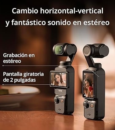 Osmo Pocket 3, cámara con CMOS 1'' y 4K/120 fps, estabilización en 3 Ejes, Seguimiento de Caras/Obje