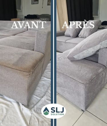 Avant Après nettoyage canapé à Seyssins