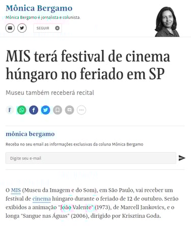 coluna mônica bergamo música húngara