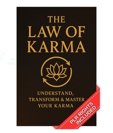 Law of Karma ebook cover – spiritual guide to karma, life lessons, and personal growth, instant PDF 
