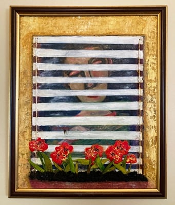 Blackbird 40.64 x 50.8 cm Acrylic poured paint on canvas