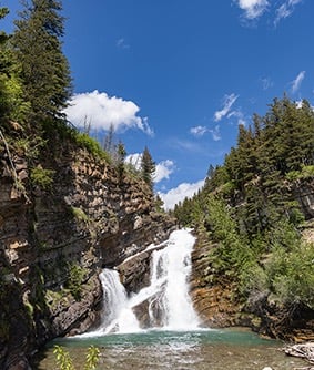 Beautiful Waterfall, Cameron Falls in Alberta