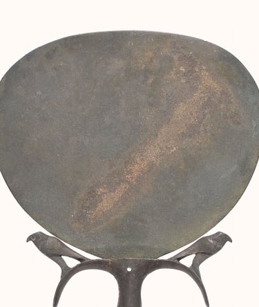 Egyptian mirror with falcons on handle