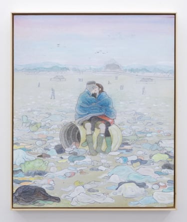 Arthur Metz artiste Adam & Eva   acrylique peinture galerie maxime allain fin du monde festival