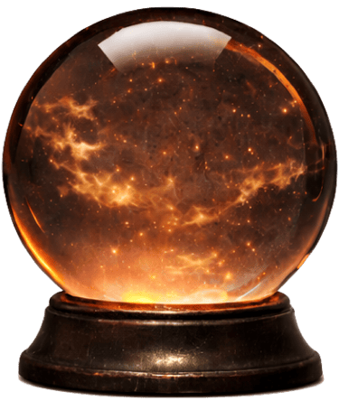 bola de cristal con nebulosa