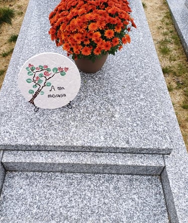 plaque en mosaique message et image au choix pour tombe, décès, cérémonie funéraire, hommage