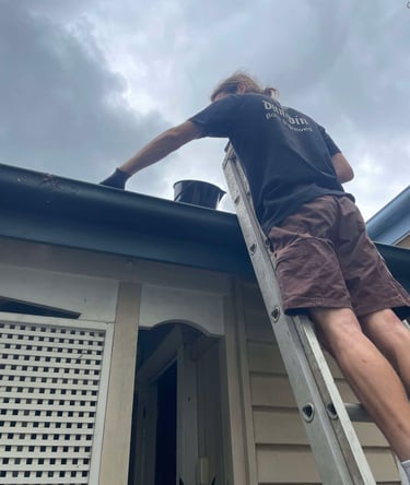 "Gutter cleaning Brisbane – before and after"