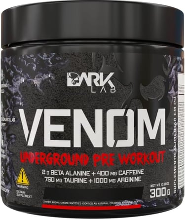 Pré-treino Venom Underground Dark Lab: energia extrema e foco nos treinos