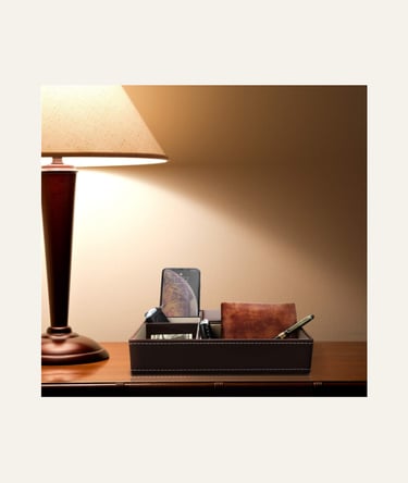 Baoyun Leather Valet Tray Brown 