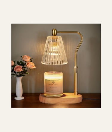 Engpure Candle Warmer Lamp with Timer and Dimmer in Gold