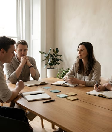 Executives participating in a brand strategy workshop.