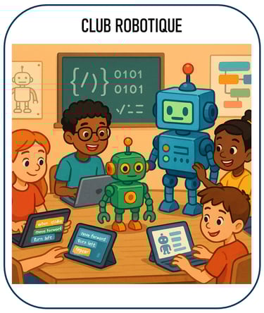image illustrant une activité de codage pour les jeunes sur le thème de la robotique