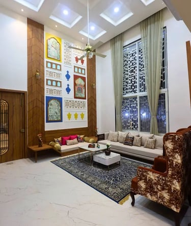 Deepa Bajaj Design Studio-Living Room Design with Sofa set 
